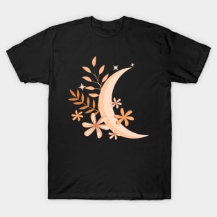 Moon, flowers and leaves T-Shirt